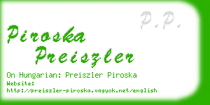 piroska preiszler business card